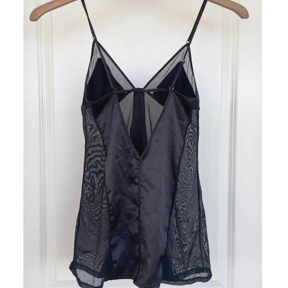 Y2K La Senza Lingerie, Black Sheer Lingerie, Satin Mesh Black Lingerie, Vintage - Picture 6 of 7
